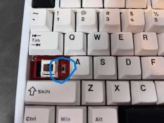 キーキャップを外した状況写真