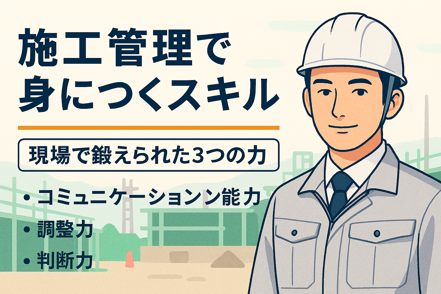 施工管理によって身につくスキルのアイキャッチ画像